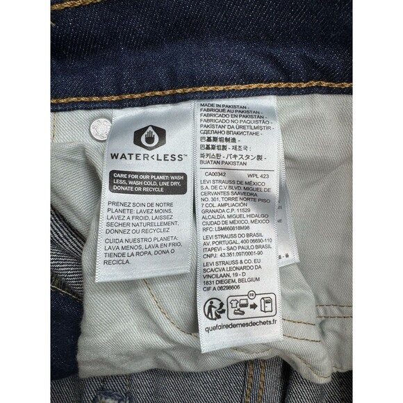 Levis 505 Jeans Mens 40x32 Blue Regular Straight Leg Denim Stretch Dark Wash - Picture 5 of 12